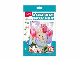 Алмаз. моз. 15*20 на карт., неполн. зап. "Зайчик в цветах"