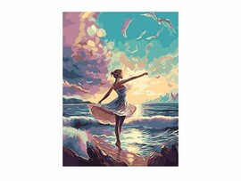 Картина по ном. на карт. 28,5*38 см "Танец на берегу"