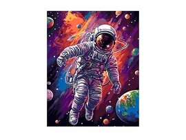 Картина по ном. на холсте  40*50 см "Космонавт"