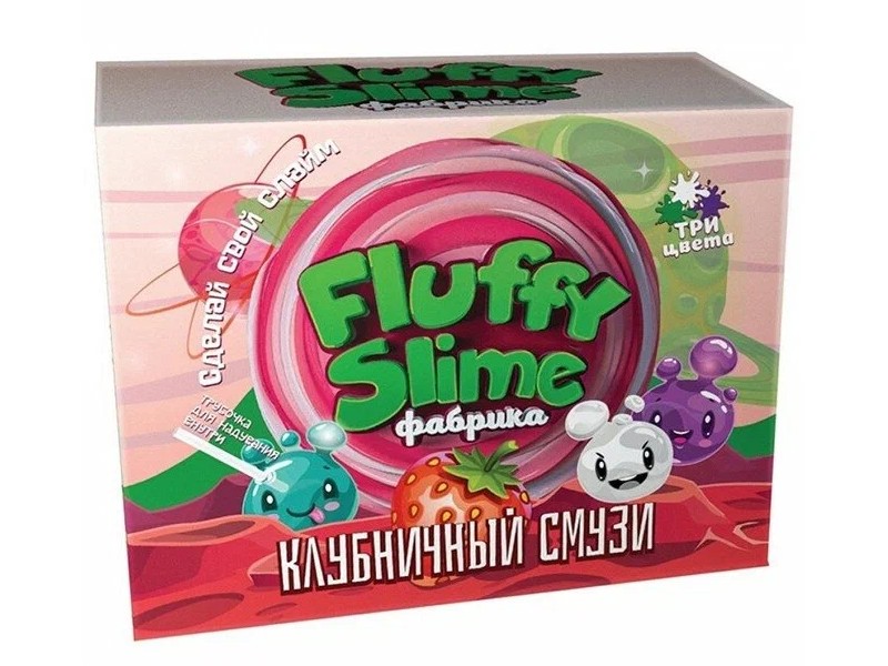 Донецк игрушка оптом Набор для изготовления слаймов «Флаффи-слайм» клубничный смузи