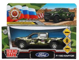 Машина металл. Ford F150 Raptor 12 см, дв., баг., инерц., камуфляж, кор. Технопарк