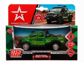 Машина металл. ГАЗ Вепрь Армия России 12.5 см, дв., пулемет, инерц., кор. Технопарк