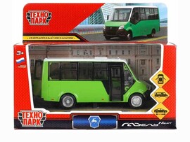 Машина металл. Газель NEXT 14 см, дв., кузов, инерц., зелен., кор. Технопарк