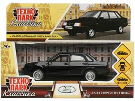 Машина металл. LADA-21099 Спутник 12 см, дв., багаж., инерц., черн., кор. Технопарк