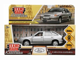 Машина металл. LADA-2114 Samara 12 см, дв., баг., инерц., серебр., кор. Технопарк