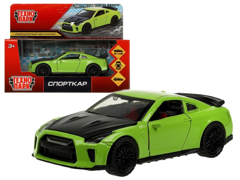 Машина металл. Спорткар 12 см, инерц., дв., багаж., кор. Технопарк