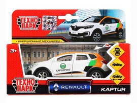 Машина металл. Renault Kaptur Каршеринг 12 см, дв., багаж., инерц., кор. Технопарк