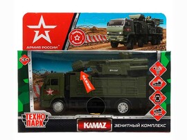 Машина металл. KAMAZ Армия России 15 см, свет, звук, дв., кор. Технопарк