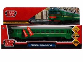 Модель металл. Электричка 19 см, свет, звук, дв., инерц., зеленый, кор. Технопарк