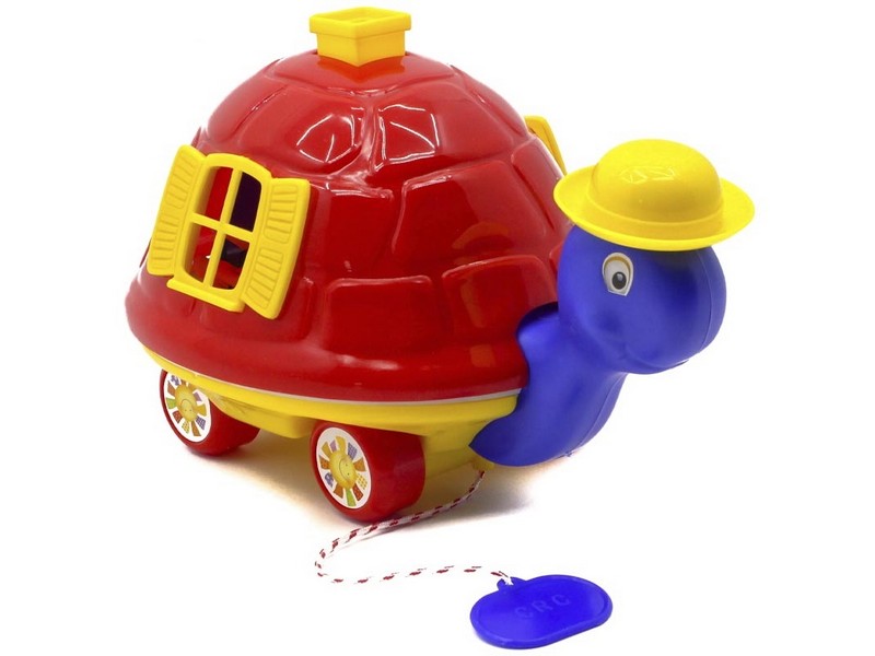 Донецк игрушка оптом Каталка «Черепаха» на веревочке в кор.