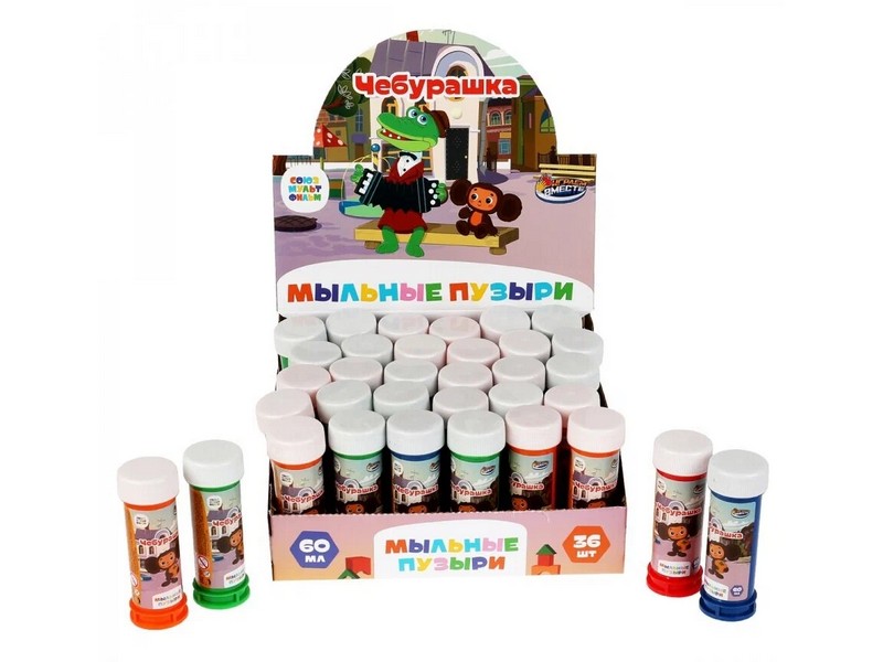 Донецк игрушка оптом Мыльные пузыри «Чебурашка» 60 мл 36шт/уп 01014-60ЭД