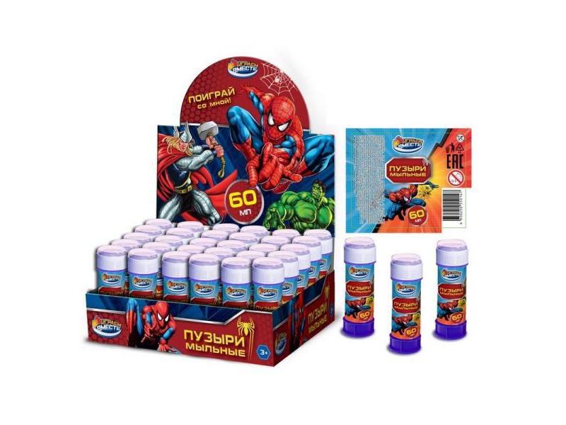 Донецк игрушка оптом Мыльные пузыри «Супер герои» 60 мл 36шт/уп 01074-60ЭД