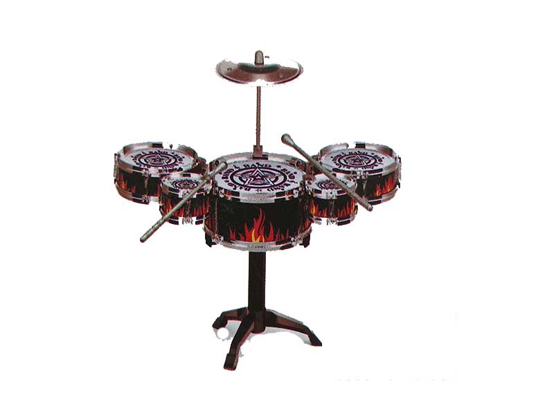 Барабаная установка "Огонь" 5 барабанов, 2 палочки, 1 тарелка. Арт.3509