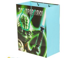 Пакет подарочный «ПОЗДРАВЛЯЮ! ЗВЕЗДНЫЕ ВОЙНЫ» 18*23*10 см (мат. лам.) PM-108862-Y доставка оптом в Донецк