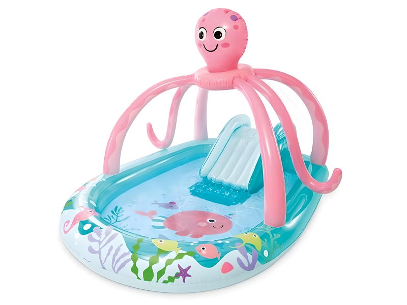 Донецк игрушка оптом Игровой центр «ДРУЖЕЛЮБНЫЙ ОСЬМИНОГ» с горкой и фонтаном 234*183*150см 56138NP