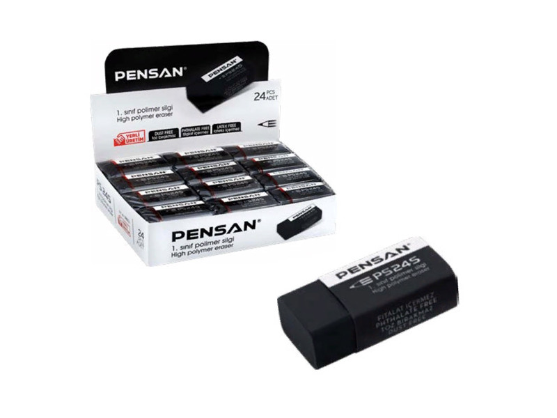 Донецк игрушка оптом Ластик "Pensan" прямоугольный черный (24шт/уп)