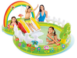 Игровой центр «ЦВЕТОЧНЫЙ САД» с горкой и фонтаном 290*180*104см 57154NP доставка оптом в Донецк