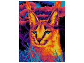 Алмазная мозаика 30*40 см "ЯРКАЯ РЫСЬ" (неполн. заполн.) доставка оптом в Донецк