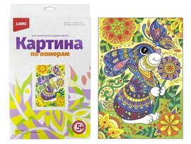 Картина на картоне с красками 20х28,5 см по номерам. ЗАЙЧИК доставка оптом в Донецк