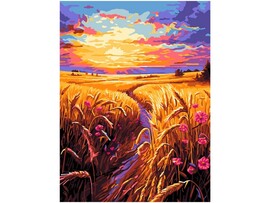 Холст с красками 30х40 см по номерам. ЗОЛОТЫЕ ПОЛЯ доставка оптом в Донецк