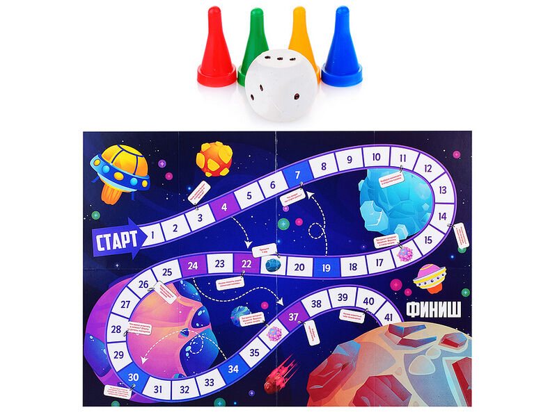 Донецк игрушка оптом Игра-ходилка с фишками "Галактика" в пак.