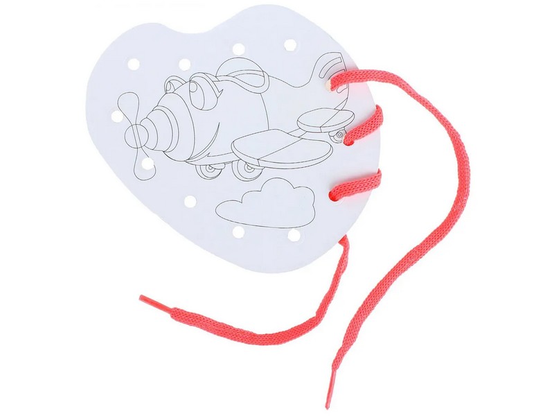 Донецк игрушка оптом Шнуровка-раскраска "Самолет"