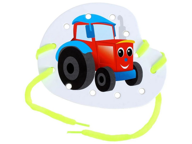 Донецк игрушка оптом Шнуровка-раскраска "Трактор"