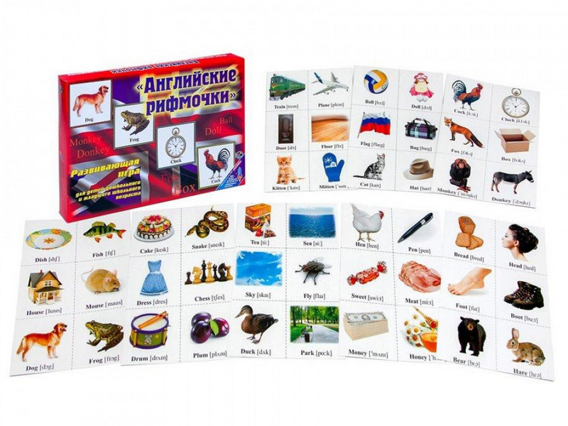 Донецк игрушка оптом Игра развивающая с карточками «Английские рифмочки»