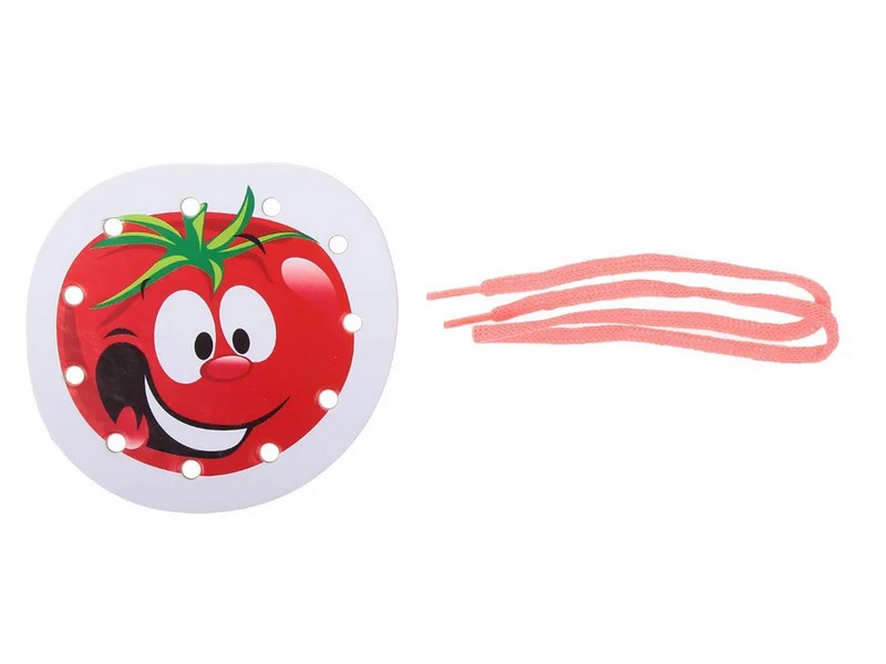 Донецк игрушка оптом Шнуровка-раскраска "Помидор"