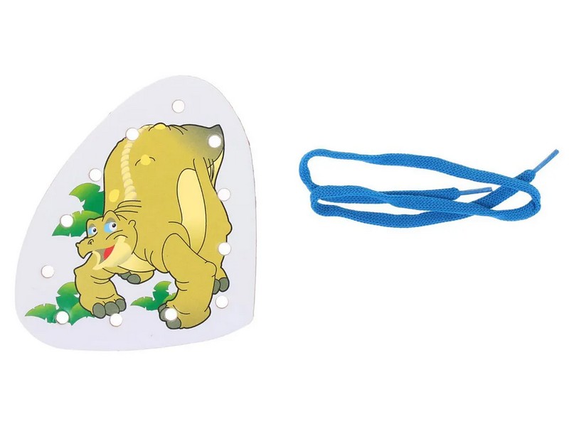 Донецк игрушка оптом Шнуровка-раскраска "Динозавр"