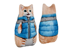 Мягкая игр. антистресс Кот в голубой курточке 30 см, арт. МТ30029