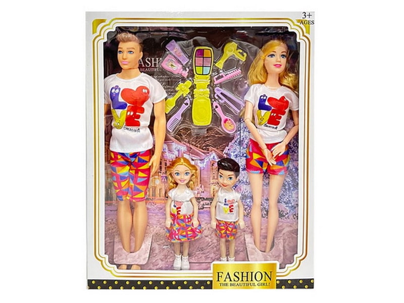 Набор "Счастливая семья": 2 куклы 28 см, 2 куклы 13 см, в кор. Арт. YX-626A10