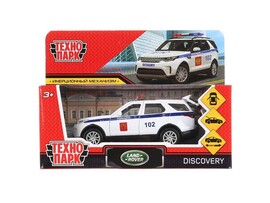 Технопарк. Машина "LAND ROVER DISCOVERY ПОЛИЦИЯ" металл. инерц. 12 см (открыв. двери, багажник) доставка оптом в Донецк