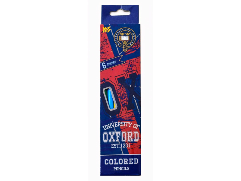 Карандаши цв. YES! Oxford, 6 цв., трехгр., к/к