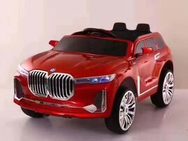 Электромобиль BMW X7 на р/у (свет, звук, подключение USB+Bluetooth+MP3, 2 аккум. по 6V, 20А, колеса пластик, сиденье кожа, открыв. двери, качается, до 35 кг) КРАСНЫЙ 16/017 доставка оптом в Донецк