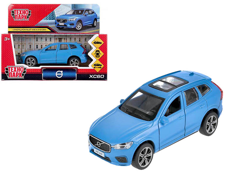 Машина металл. Volvo XC60 R-Design 12 см, дв., багаж., мат. синий. Технопарк