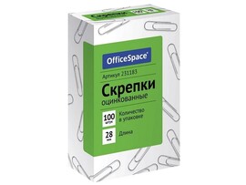 Скрепки «OfficeSpace» 28 мм 100 шт оцинкованные доставка оптом в Донецк