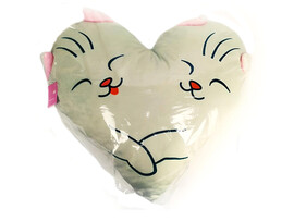 Подушка-игрушка Сердце Котики 46х44см HRT-003