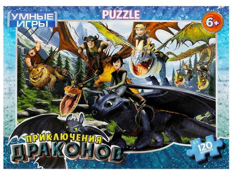 Донецк игрушка оптом Пазлы 120 элементов. Приключения драконов