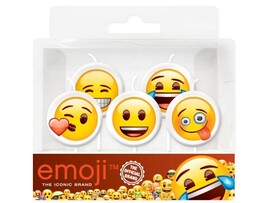 Свечи Круг Emoji 6 см, 5 шт.