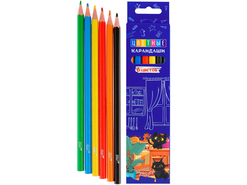Донецк игрушка оптом Карандаши цветные 6цв. «КОТЯТА» КЦ-4695