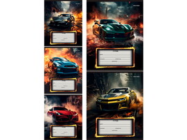 Тетрадь 12 л ЛИНИЯ «АВТО И ДРАЙВ» (цвет. мелов. обл.) доставка оптом в Донецк