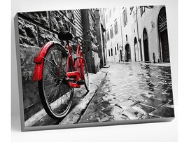 Картина по ном. 40х50 Красный велосипед в старом городе, 11 цв. HR0410