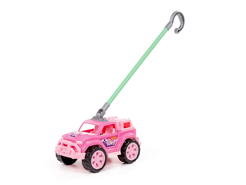 Автомобиль-каталка "Легионер" 27 см с ручкой (розовый)