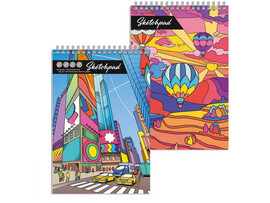 Скетчпад А5 60 л «ЯРКИЙ ГОРОД» (гребень, офсет, мат. лам.) доставка оптом в Донецк