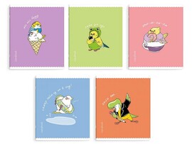 Тетрадь 48 л КЛЕТКА «ПОПУГАИ ПРИКОЛИСТЫ» (мелов. картон, офсет) доставка оптом в Донецк