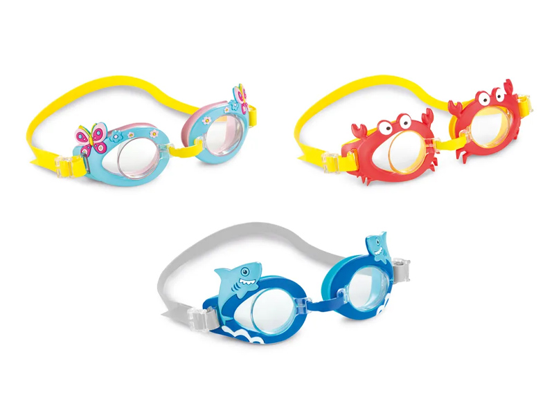 Очки для плавания "Забавные" от 3 до 8 лет, 3 вида. 55610