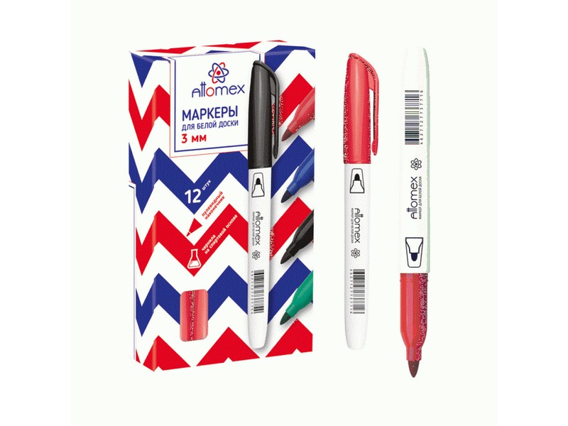 Донецк игрушка оптом Маркер для белой доски «Attomex» 4 мм круглый КРАСНЫЙ