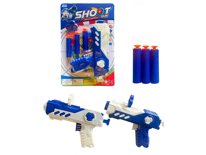 Бластер "Shoot" 16 см, стрел. мягк. пулями, на планш. Арт. 325-12