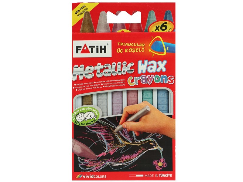 Донецк игрушка оптом Набор пастели восковой "FATIH METALLIC" 6 цветов